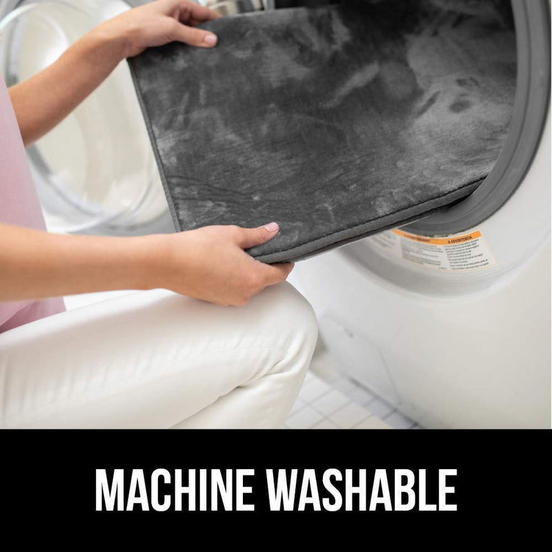 Gorilla Grip Shower Stall Mat and Memory Foam Bath Rug, Mat is Size 21x21 in Clear Color, Bath Rug is Size 30x20 in Graphite Color, Both Machine Washable, 2 Item Bundle - PawsPlanet Australia