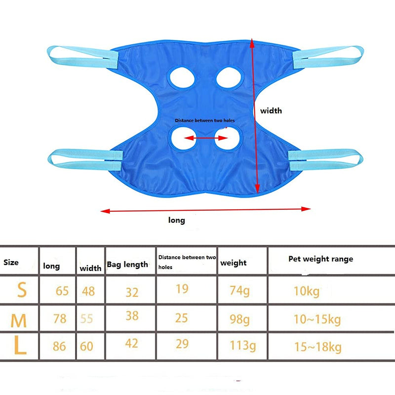 A-LHT Pet Grooming Hammock Harness for Dogs& Cats, Durable Dog Holder for Grooming, Dog Hammock Restraint Bag Helper with Nail Clipper/File for Nail Trimming, Ear/Eye Care L BULE - PawsPlanet Australia