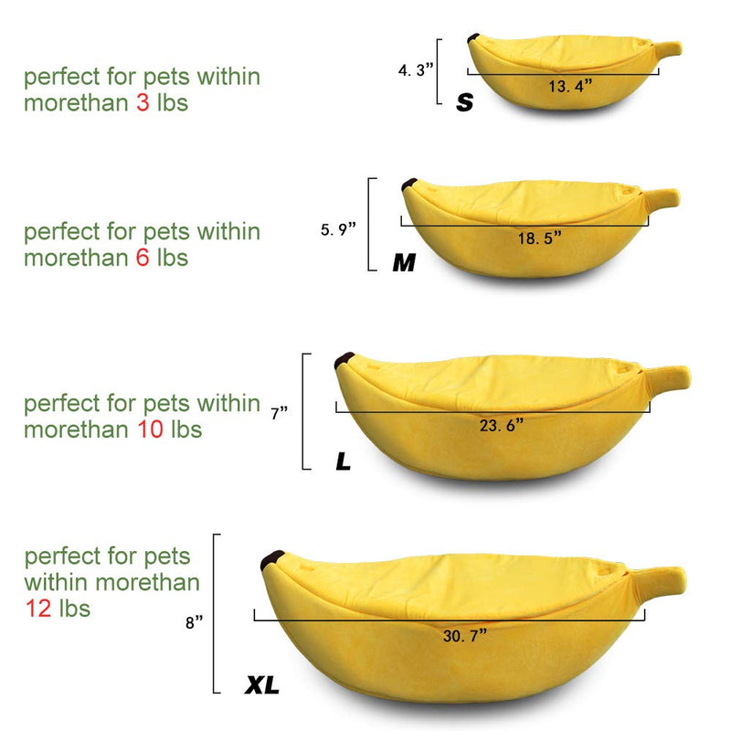 [Australia] - · Petgrow · Cute Banana Cat Bed House, Christmas Pet Bed Soft Warm Cat Cuddle Bed, Lovely Pet Supplies for Cats Kittens Rabbit Small Dogs Bed MEDIUM - Fit Pets Within 6 lbs 