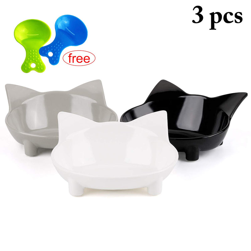 Legendog Cat Bowl,Anti-Slip Cat Feeding Bowl /Cat Bowl White/ Cat Water Bowl , Multi-purpose Double Pet Feeding Bowl Black/White/Gray - PawsPlanet Australia