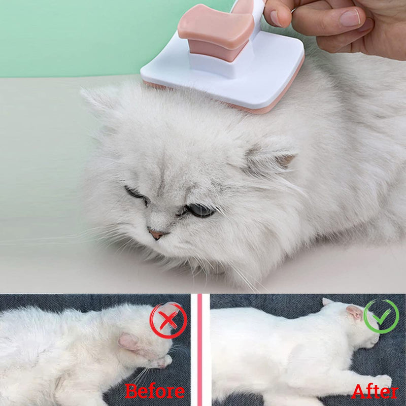 Cat brush, short hair cat brush, dog hair brush, fur brush for cats, with cleaning button for pets, short cat brush. (green) Green - PawsPlanet Australia