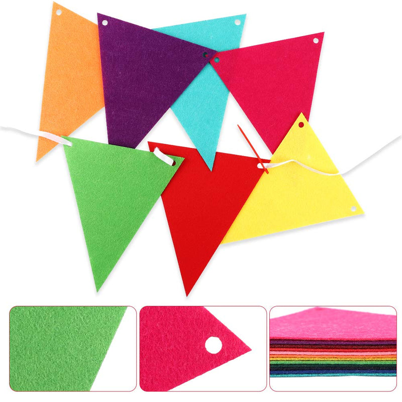 RUBFAC 60pcs Rainbow Felt Fabric Pennant Banners Multicolor Party Garland for Birthday Party, Classroom Decoration (5 Pack) - PawsPlanet Australia