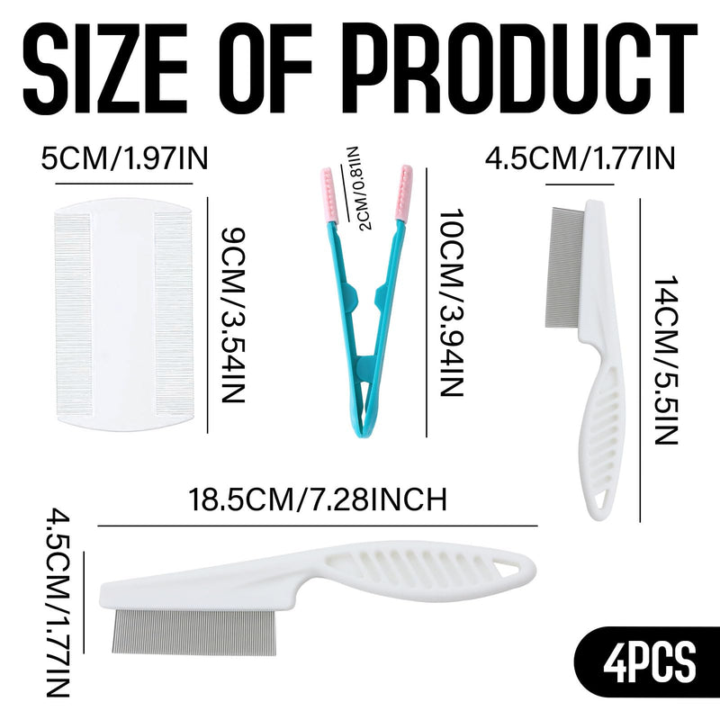 Flea Comb for Cats, Pack of 4 Safe and Healthy Cat Dog Flea Comb, Excellent Quality Animal Hair Comb Tear Stains, Flea Comb Dogs for Cats, Dogs, Rabbits - PawsPlanet Australia