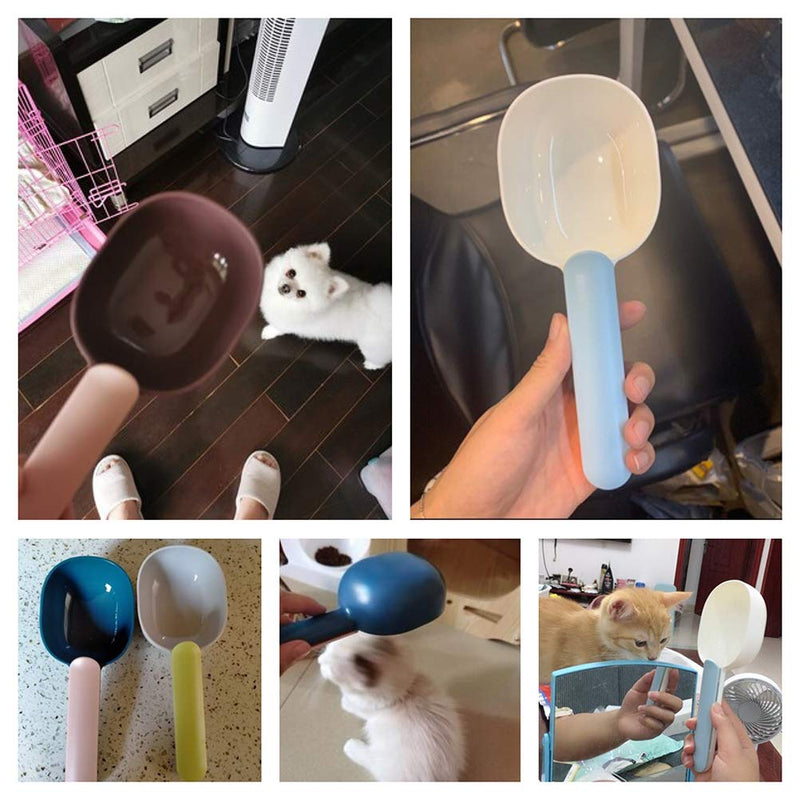 [Australia] - Hkapps Long Handle Pet Food Scoop with Clip for Dog Bowls Muti-Function Bowls for Cats/Puppies and Small Dogs. Measuring Scoop-Pet Food Scoop -1 Cup Measuring Scoop for 100g Gray 