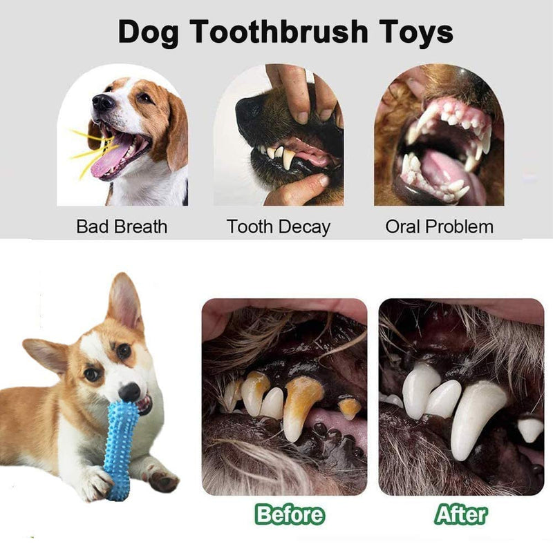 Dog Toys Doggy Chew Chewing Aggressive Pet Tooth Biting Molar Anti-bite Puppy Toothbrush , Non-Toxic Dogs Bite, Durable Teeth Cleaning Bone Tough Strong Teething Toy for Small/Medium/Large (Pink) Pink - PawsPlanet Australia