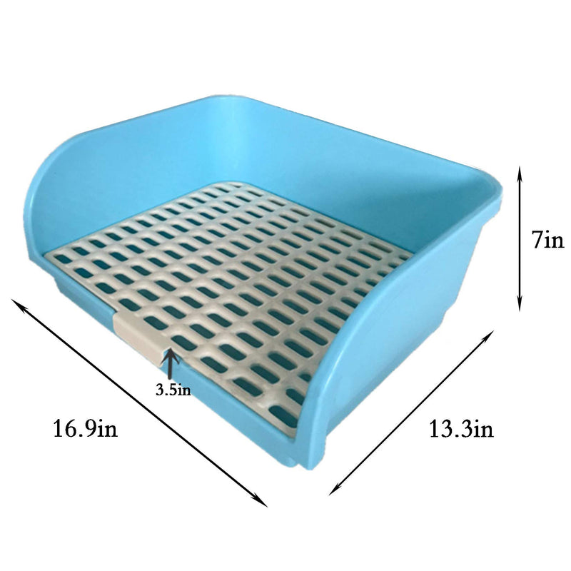 Hamiledyi Large Rabbit Litter Box Corner Bedding Box Chinchilla Toilet Trainer Square Potty Pet Pan for Adult Guinea Pig, Galesaur.Ferret  and Other Animals BLUE - PawsPlanet Australia