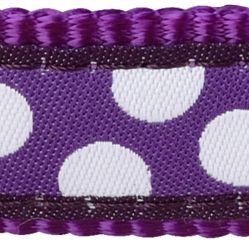 Red Dingo Dog Collar, 15 mm x 24 to 36 cm, Small, Purple/White Spots - PawsPlanet Australia