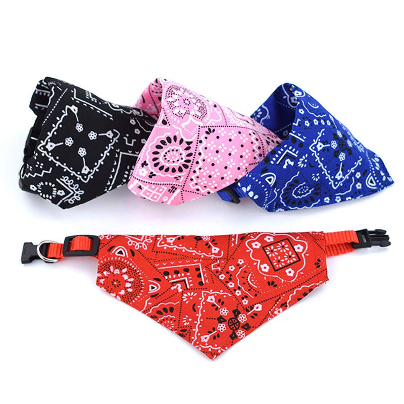 Dog Bandana Collar, 4 Pack Puppy Bandana for Dog Neckerchief Boho Style with Adjustable Strap, Cute Dog Collar for Dog Cat Small/Medium/Large Size S (4 Count) - PawsPlanet Australia