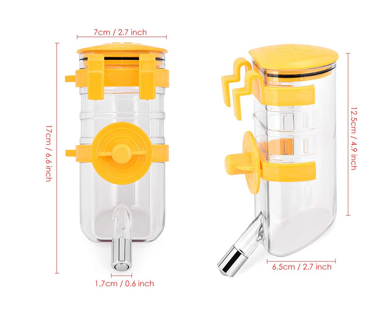 DSstyles 375ml Pet Flasche Wasser Dispenser Heimtierbedarf für Hund Katze Kaninchen Welpen - Yellow - PawsPlanet Australia