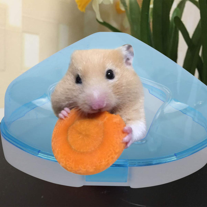 POPETPOP Hamster Sand Bathroom Plastic Sand Bath Container with Scoop Hamster Bathroom Sauna Toilet Bathtub for Mouse Hamster Chinchilla Rat Gerbil (Blue) Blue - PawsPlanet Australia