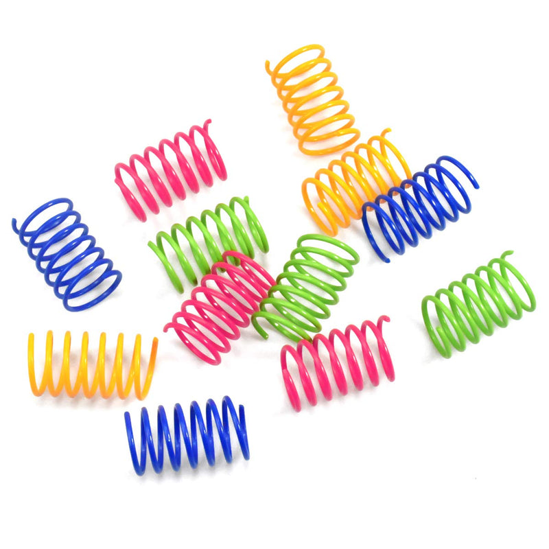 NATUCE 12 Pieces Interactive Cat Toys, Colorful Spring Cat Toy Plastic Coil Spiral Springs Durable Interactive Toys for Cat Kitten Pets Novelty Gift, Toys for Cat, Cat Chew Toys, Teeth Cleaning - PawsPlanet Australia