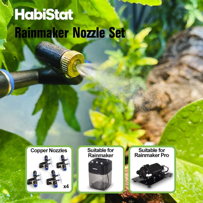 Habistat Rainmaker Nozzle Set - 4 Copper Nozzles - 360 Adjustable Nozzles - Easy Install - Total Coverage - Compatible with Rainmaker Or Rainmaker Pro - PawsPlanet Australia