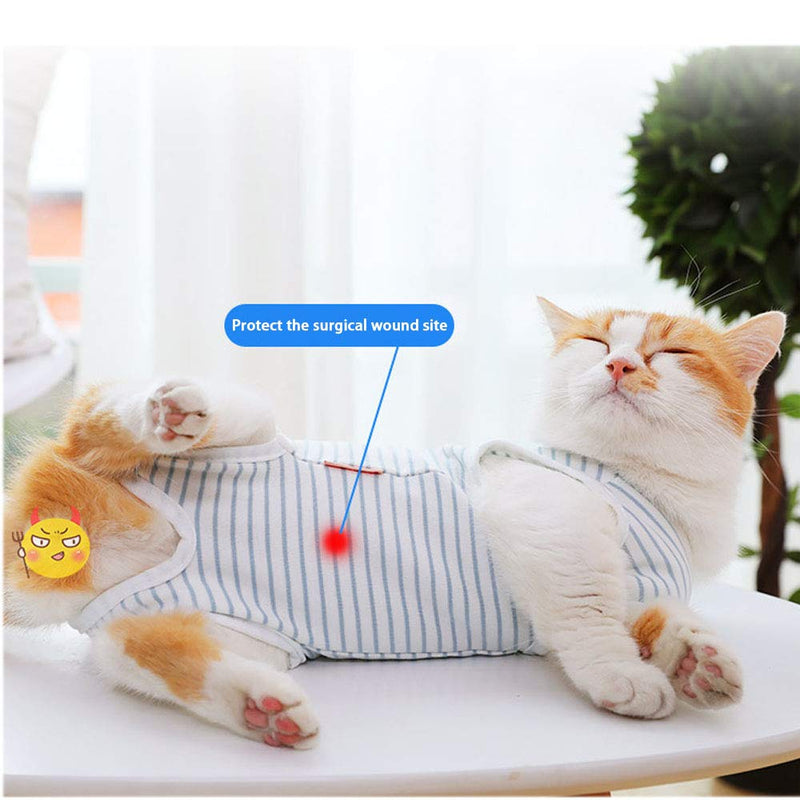 N / A Cat Recovery Suit for Abdominal Wounds or Skin Diseases Surgical Recovery Shirt for E-Collar Alternative for Cats and Dogs (M) M--Back Length: 24cm - PawsPlanet Australia