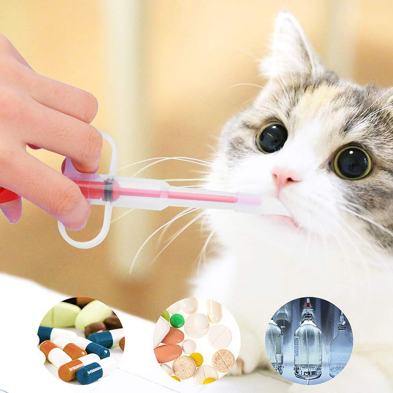 Nifocc Pet Medicine Feeder Pet Pill Syringe Pet Liquid Feeding Dispenser Feeding Tool with Soft Silicone Tip for Dogs Cats Birds Small Animals Blue and Red 2 Pcs - PawsPlanet Australia
