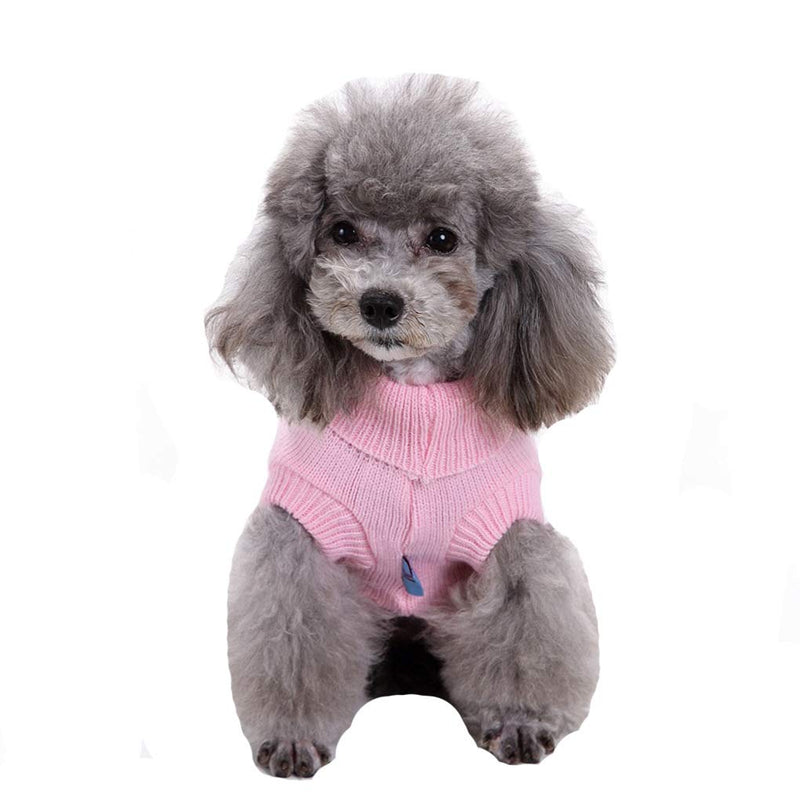 [Australia] - CHBORCHICEN Small Dog Sweaters Knitted Pet Cat Sweater Warm Dog Sweatshirt Dog Winter Clothes Kitten Puppy Sweater X-Small Pink 