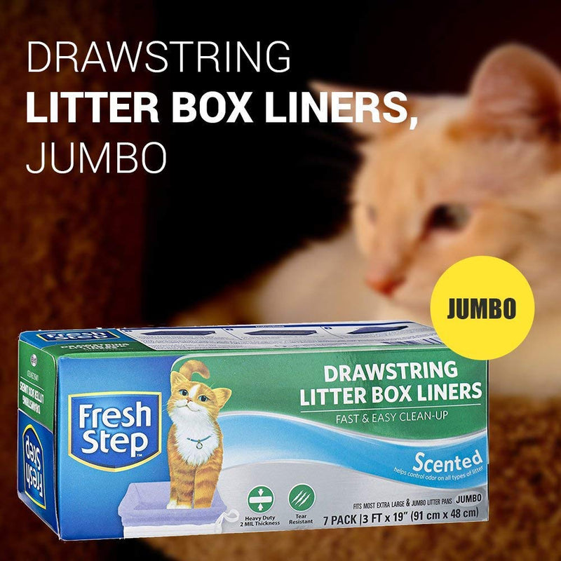 [Australia] - Fresh Step Drawstring Large Litter Box Liners | Heavy Duty Liners for Cat Litter Box | Scented & Unscented Cat Litter Box Liners Available | Quick & Easy Cleanup Pack of 2 Jumbo 