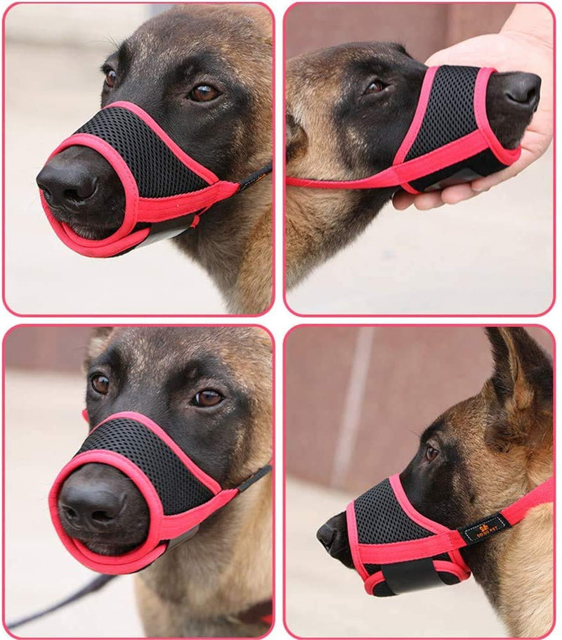 Phanindra Dog Muzzle Nylon Soft Muzzle Anti-Biting Barking Secure，Mesh Breathable Pets Muzzle for Small Medium Large Dogs Black - PawsPlanet Australia