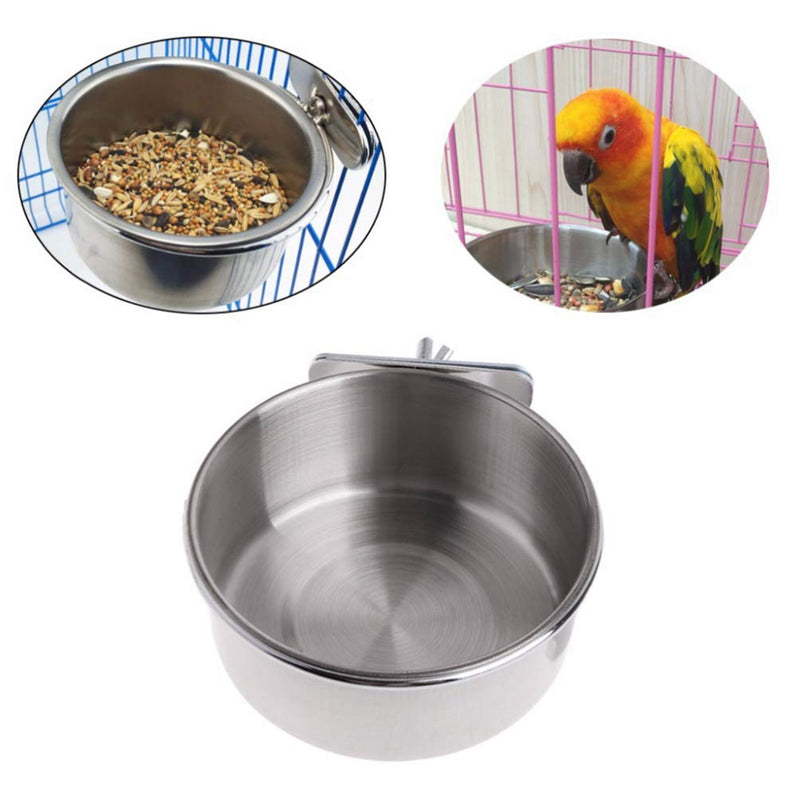 POPETPOP Bird Parrot Feeding Bowls Stainless Steel Water & Food Feeder Cups for Chinchilla, Ferret, Cockatiel, Conure, Parakeet S - PawsPlanet Australia