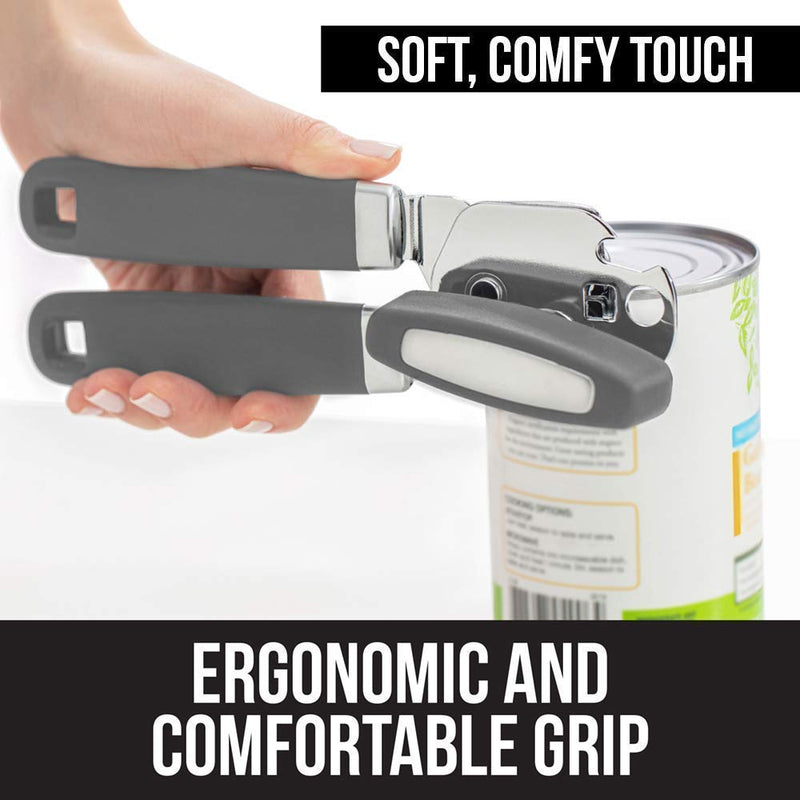 Gorilla Grip Cutting Board Set of 3 and Manual Can Opener, Both in Gray Color, Can Opener Includes Built in Bottle Opener, 2 Item Bundle - PawsPlanet Australia