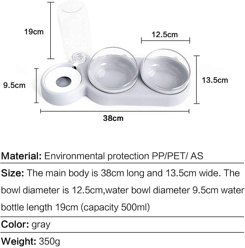 Cat Bowls,3-in-1 Pet Bowl,Cat Bowls With Stand Tilted 15°,Detachable Pet Bowl for Cats and Dogs,Anti-spill and Adjustable,Pet Food Bowl for Cats and Puppies,Water Bowl - PawsPlanet Australia