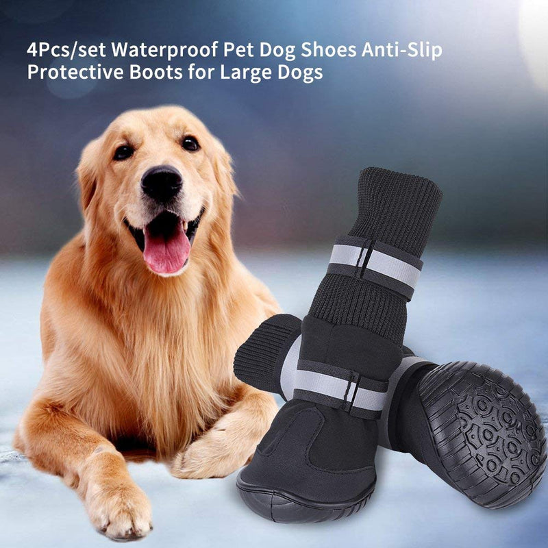 Zerodis 4 Pcs Dog Boots Black Anti-Slip Protective Pet Dog Shoes Waterproof Warm Protective Boots for Medium and Large Dogs(Blue XL) Blue XL - PawsPlanet Australia