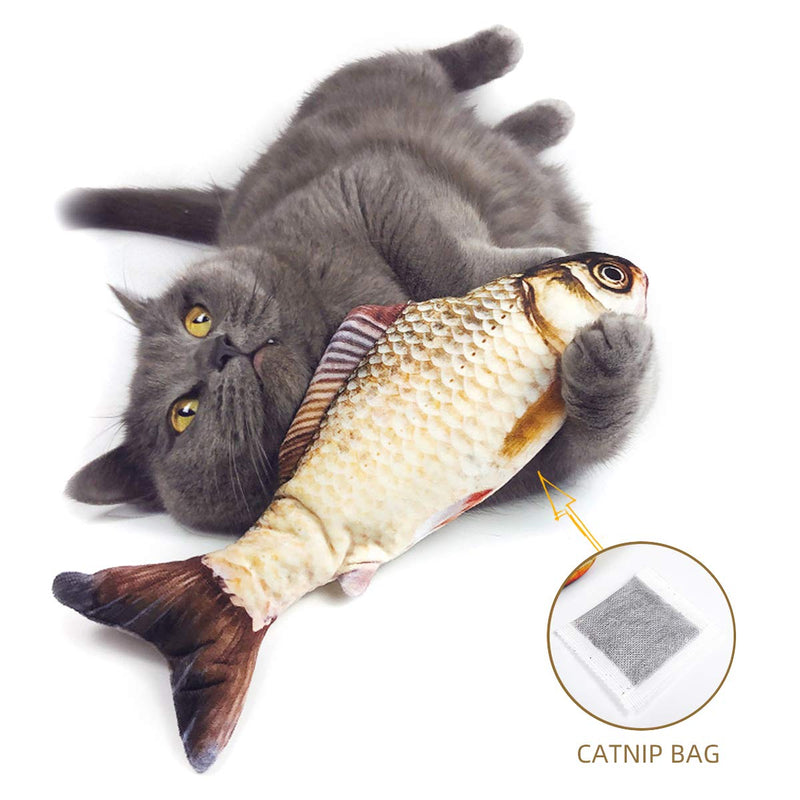 Namsan Catnip Fish Toy for Cats Electric Fish Cat Toy 28 cm Realistic Fish Plush Simulation Interactive Cat Toy Moving Chew Toys, Ideal for Biting Chewing Kicking - PawsPlanet Australia