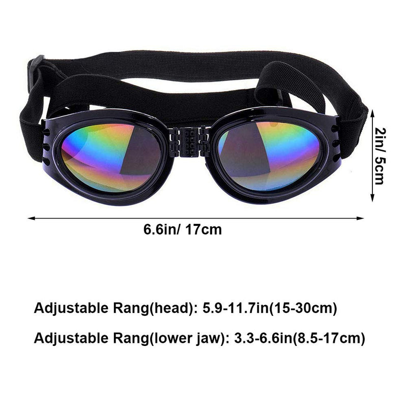NA/ 2 Pcs Dog Goggles, Adjustable Strap Dog Goggles Eye wear Protection for Travel Skiing, UV Protection Waterproof Sunglasses for Dog (Black, White) Black, white - PawsPlanet Australia