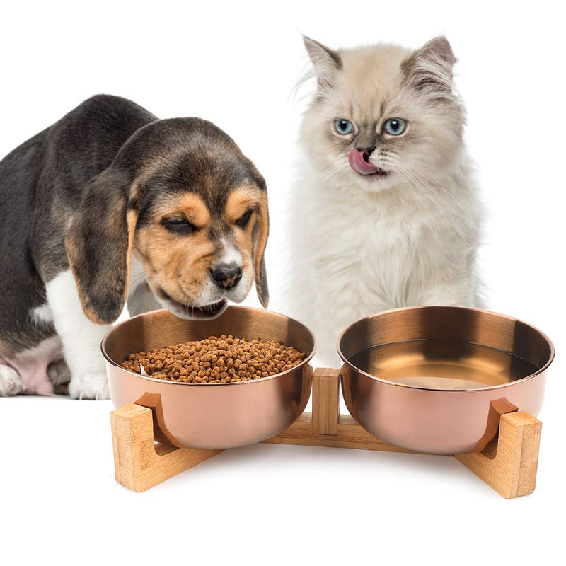 Dorakitten Double Dog Bowls,Pet bowls for Dog Non-slip Dog Bowl Stainless Steel Stand Dog dish large Dog Feeding bowls with rised suitable All dogs - PawsPlanet Australia