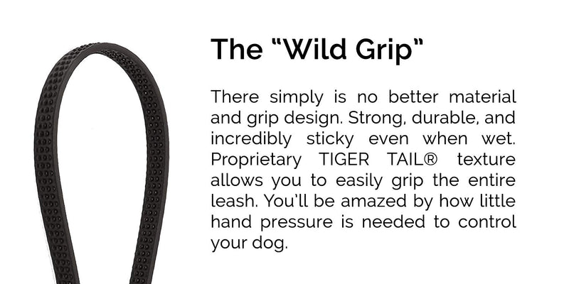 [Australia] - Tiger Tail Wild Grip Dog Leash - Patented Handle-Free Waterproof & Odor Proof Dog Leash | 4 ft Brown 