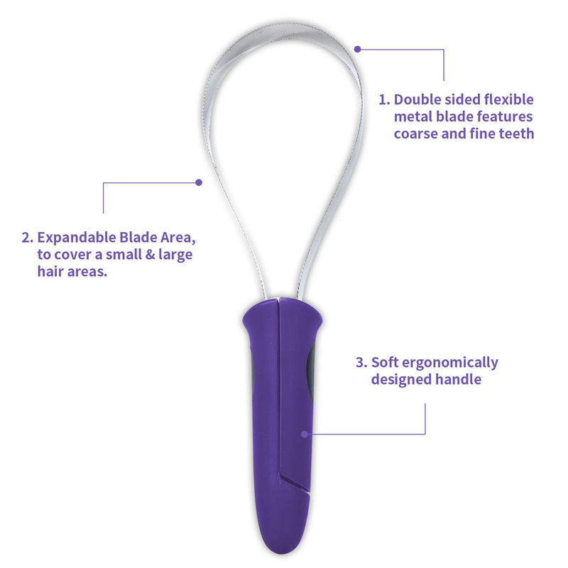 BOTH WINNERS Dual-Sided Shedding Blade with Stainless Steel Blade, De-Shedding Tool for All Dogs with Soft Touch Grip Handle(PURPLE) purple - PawsPlanet Australia