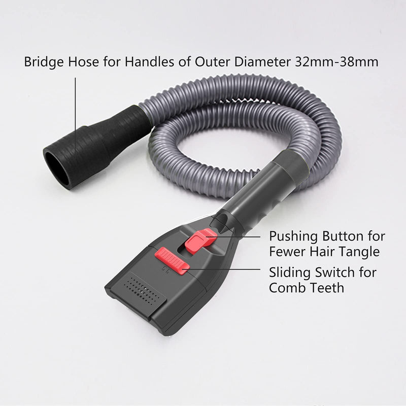 Defurry Pet Vacuum Grooming Brush and Shedding Comb Kit for Dog/Cat Hair, Vacuum Attachment Deshedding Tool for Dogs/Cats,Professional Accessories Remover for Pet's Undercoat Fur - PawsPlanet Australia