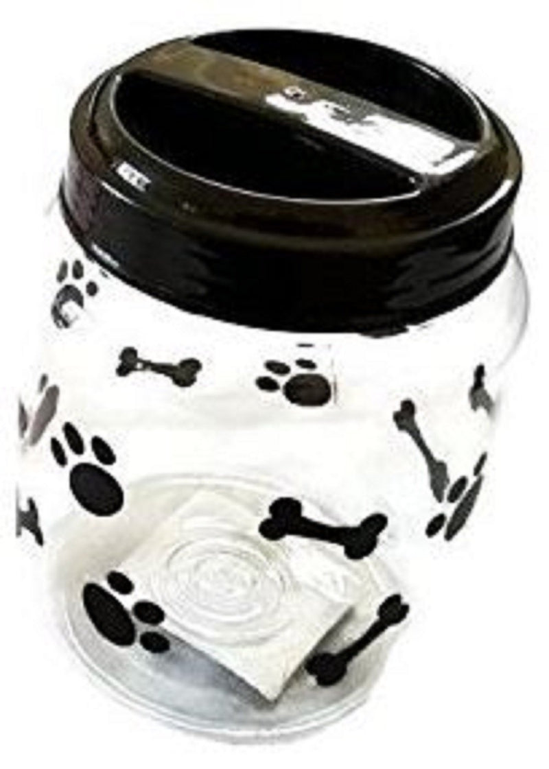 [Australia] - Greenbrier Pet Food Treats Plastic Storage Jars, Paws and Bones, Dogs and Cats, 4-jar Set 