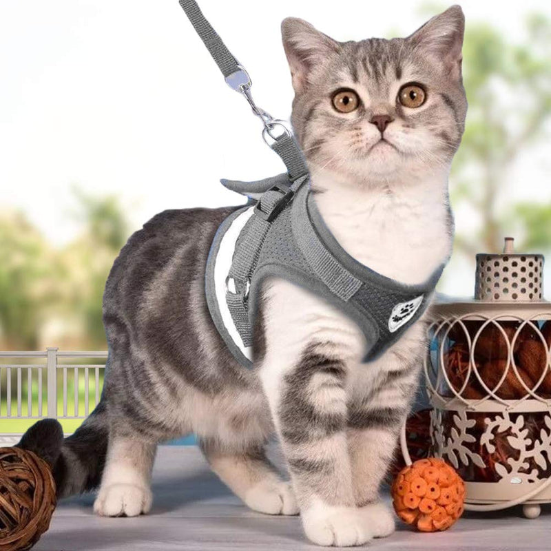 Toulifly Cat Harness, Kitten and Puppy Universal Harness with Leash Set, Escape Proof Soft Mesh Adjustable Vest Harnesses, Cat Vest Harness with Reflective Strap (S) S - PawsPlanet Australia