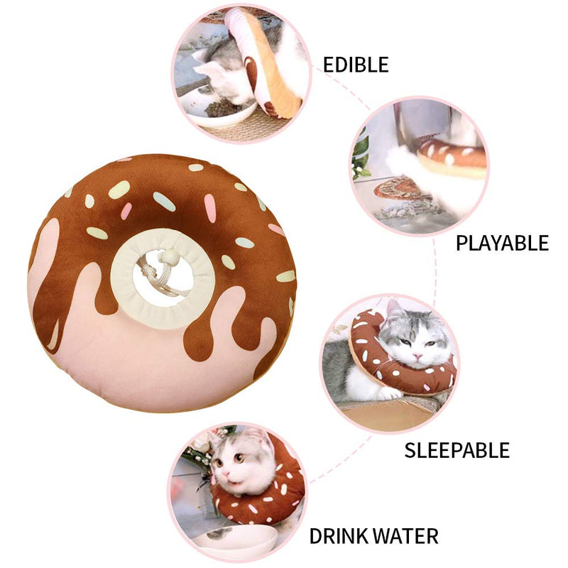 Pet Protective Collar, Small Dog Puppy Recovery Elizabeth E-Collar, Anti bite Safety Collar Recovery Collar for Cat Puppies Pet Anti-Bite Lick Surgery Wound Healing (Donuts,Adjustable range:17-27CM) - PawsPlanet Australia