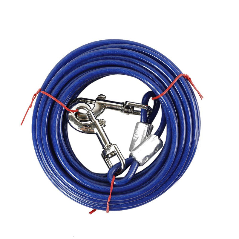 Fienveorn Dog Tie Out Cable Chains for Outside 30 ft, Pet Up to 125 lbs 10 FT Blue - PawsPlanet Australia