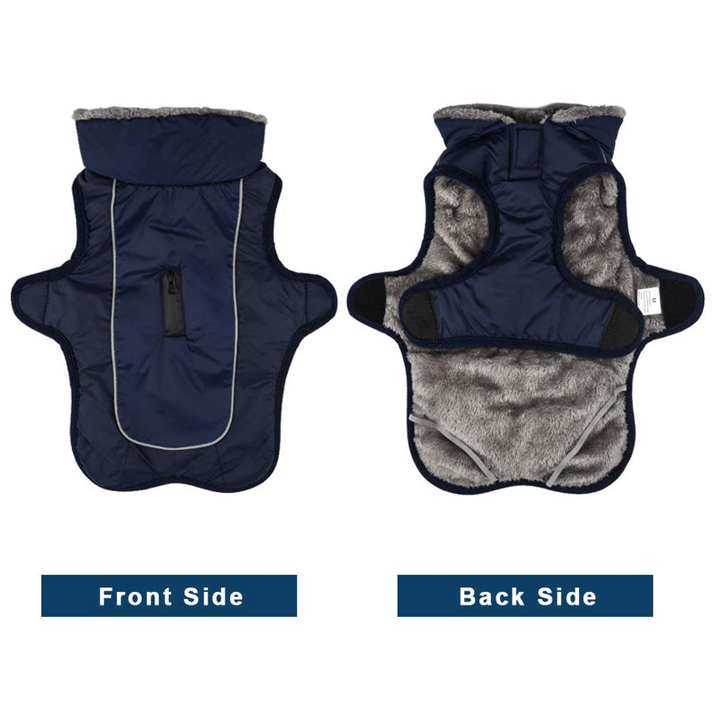 [Australia] - SCPET Dog Winter Coat Cozy Waterproof Windproof Vest Winter Coat Warm Dog Apparel Cold Weather Dog Jacket XS-3XL XS: Chest 11.8-14.2",Neck 9.05" Navy 