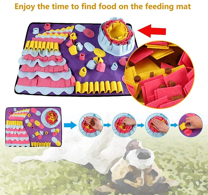 Snuffle Mat for Dogs, Dog Snuffle Mat, Snuffle Mat for Small Large Dogs Easy to Fill and Machine Washable Training Mats Pet Activity/Toy/Play 28“X20”Mat,Gift Portable Water Bowl (Mat+Portable Bowl) Premium (Mat+Portable Bowl) - PawsPlanet Australia