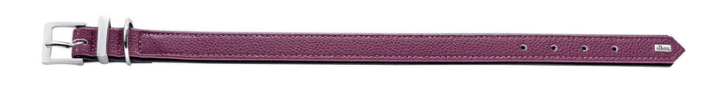 HUNTER Vega Dog Collar Faux Leather, Robust and Easy to Clean Raspberry/black 45 (S-M) - PawsPlanet Australia