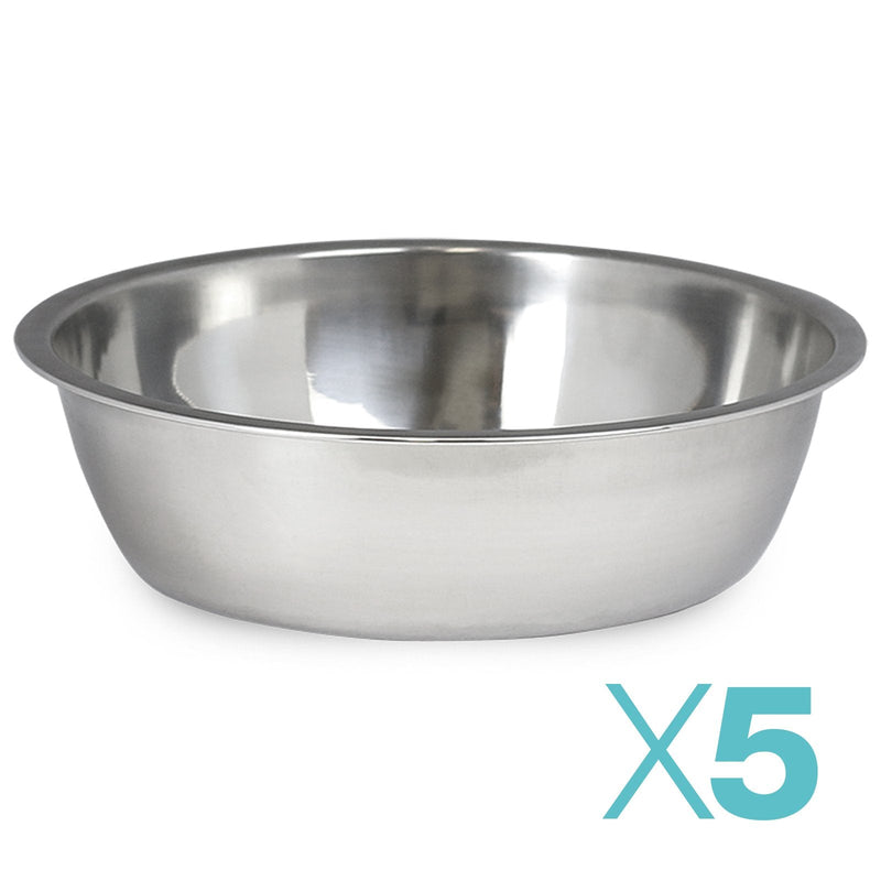 Me and My Pets Stainless Steel Food/Water Bowl - Pack of 5 - Choice of Size 12cm - PawsPlanet Australia