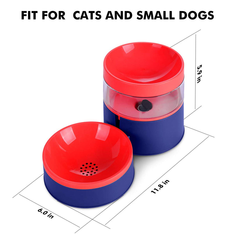 Yowea Cat Food Bowls Elevated, Raised Cat Bowls for Food and Water Set, Automatic Waterer Dispenser, Plastic Food Grade Material, No Spill Non Tip Over Pet Dish for Indoor Cats, Small Dogs(Blue) blue - PawsPlanet Australia