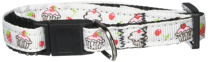 Mirage Cupcakes Nylon Ribbon Cat Collar, White - PawsPlanet Australia