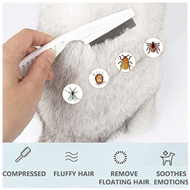 MEISO 4 pieces animal hair comb, cats and dogs comb, multifunctional animal hair comb, cat dog flea comb, pet tear stain remover comb set, pet dog cat care comb - PawsPlanet Australia