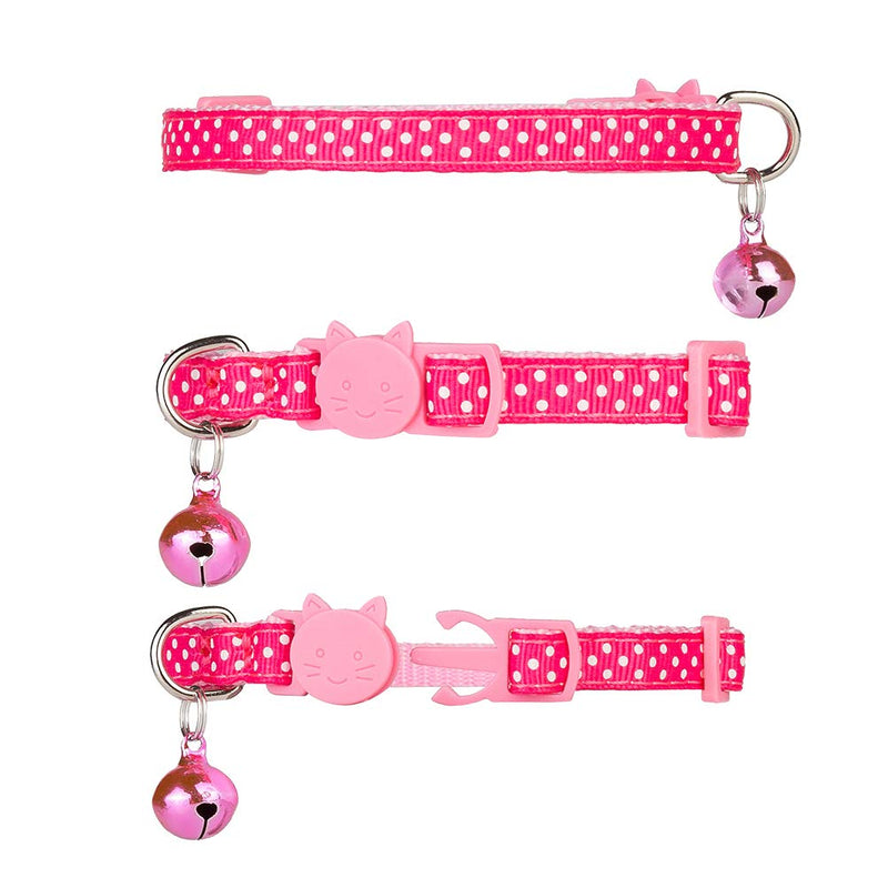 [Australia] - PUPTECK Breakaway Cat Collar - 6 pcs Spots Adjustable Collars with Bell Fit Kitty Puppy 