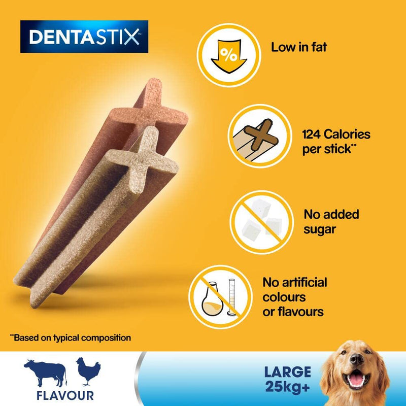 Pedigree Dentastix - Daily Dental Care Chews - Dog Treats for Large Dogs - 112 Sticks (Pack of 4) - PawsPlanet Australia