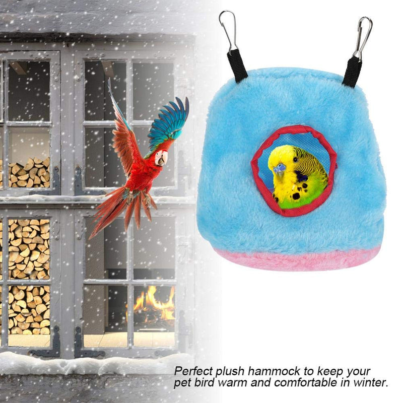 Sheens Plush Fluffy Nest Bird Hammock Hanging Cave Happy Hut Hideaway Windproof House for Hamster Parrot Macaw Cockatoo Lovebird(Blue 13) Blue 13 - PawsPlanet Australia