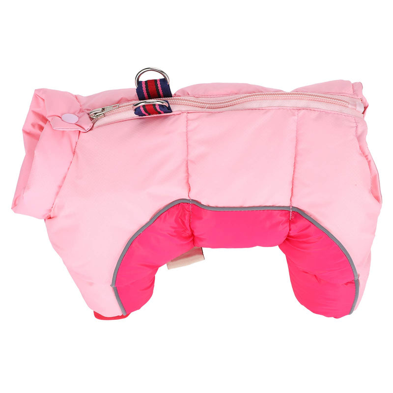 Pet Clothes,Pet Dog Winter Keep Warm Windproof Clothes Clothing Four Legs with Back Zipper Pink(18#) 18# - PawsPlanet Australia