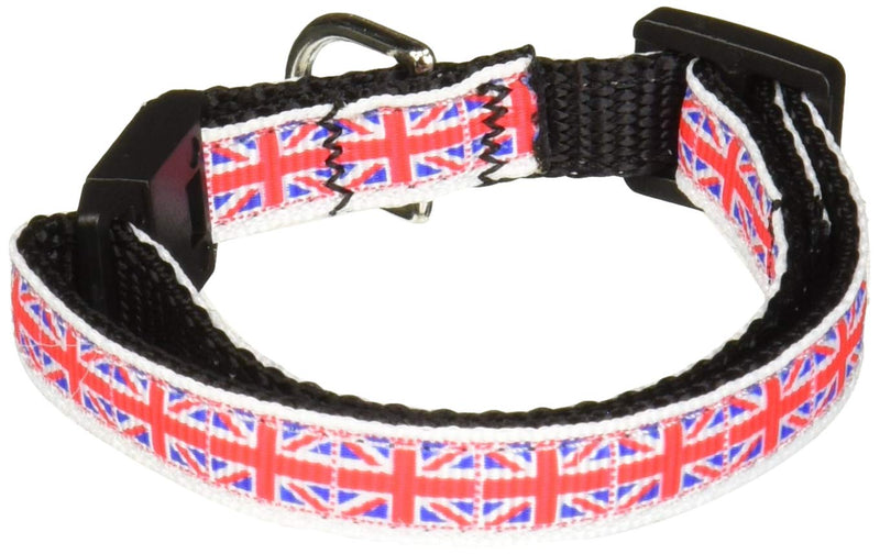 [Australia] - Mirage Pet Products Tiled Union Jack UK Flag Nylon Ribbon Collar for Cat 