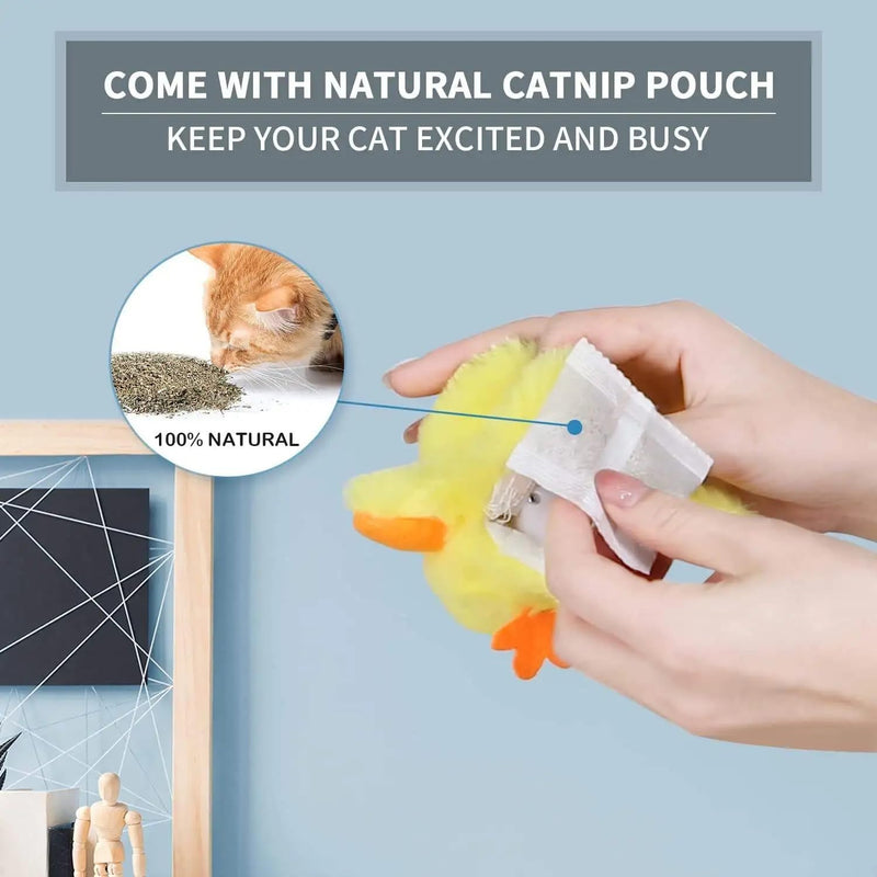 Heim & Tier® Interactive Cat Toy, Yellow Duck Toy for Cats, Rechargeable Plush Cat Toy - PawsPlanet Australia