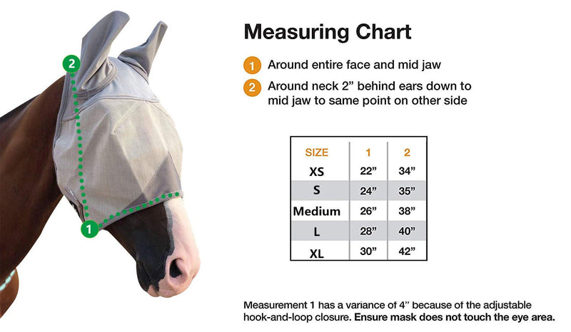 TGW RIDING Horse Standard Fly Mask with Ears, Comfort Fit Fly Mask L Grey - PawsPlanet Australia