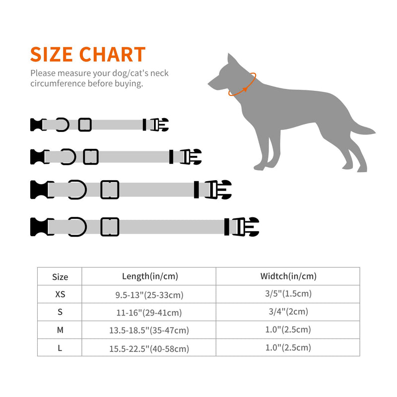 AUDWUD Thick nylon collar, classic adjustable dog collar in several colors, suitable for small, medium and large dogs, 4 sizes XS: 25-36 cm purple - PawsPlanet Australia